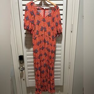 Boden Red and Blue Floral Dress